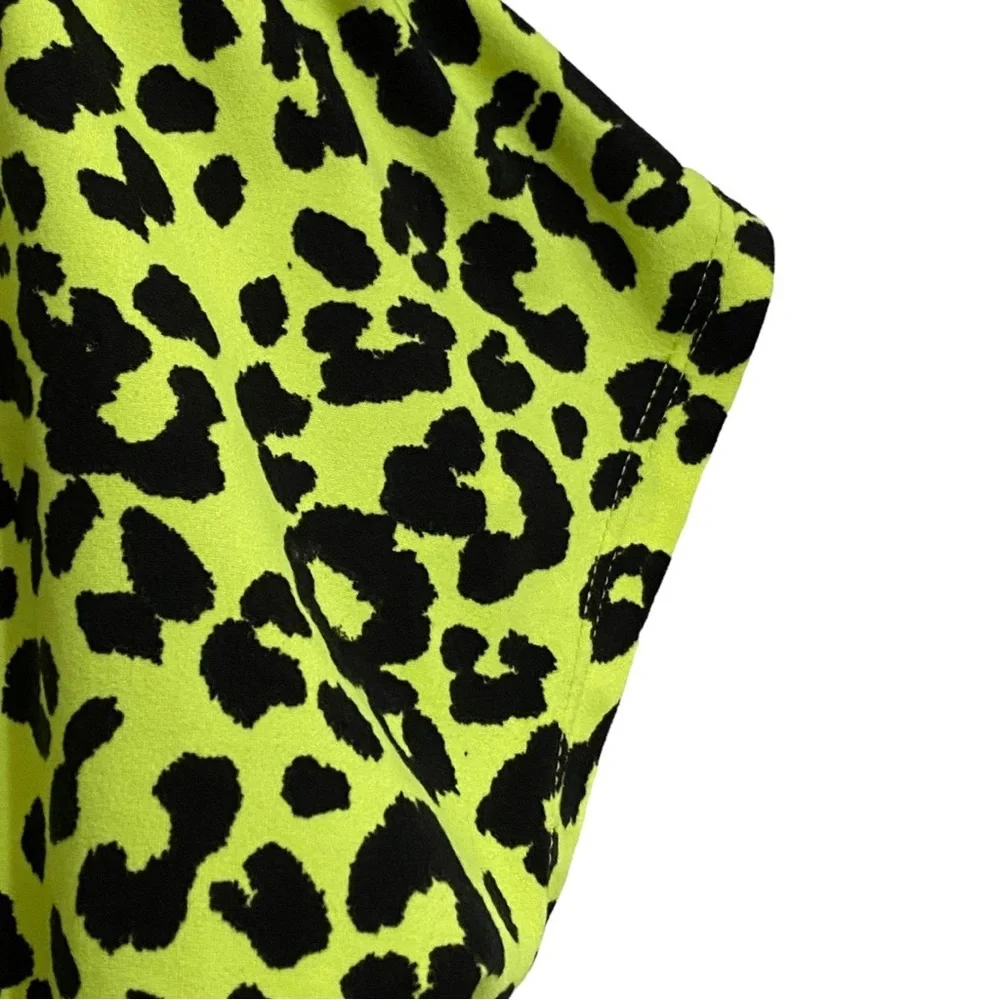 ODDY Lime Green & Black Animal Print Top - Picture 6 of 7
